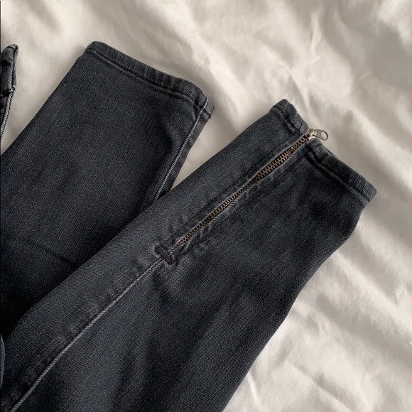 Dark grey zippered skinny jeans - Picture 2 of 6